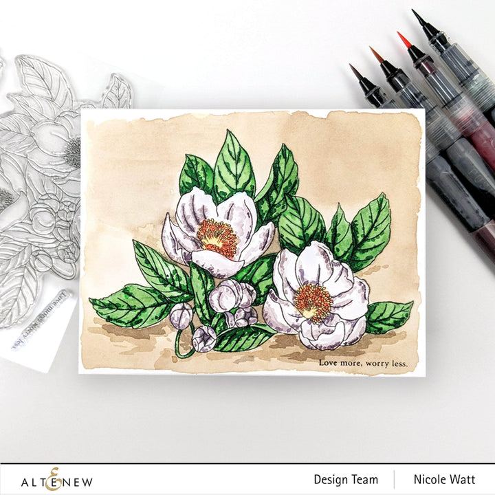 Clear Stamps Paint-A-Flower: Paeonia Japonica Outline Stamp Set