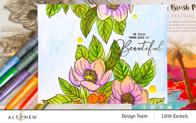 Clear Stamps Paint-A-Flower: Paeonia Japonica Outline Stamp Set