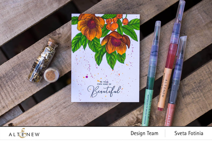 Clear Stamps Paint-A-Flower: Paeonia Japonica Outline Stamp Set