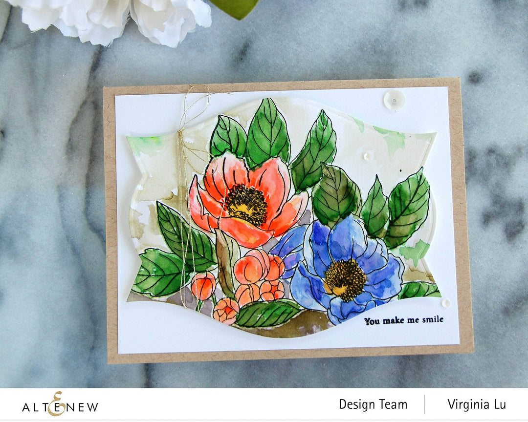 Clear Stamps Paint-A-Flower: Paeonia Japonica Outline Stamp Set