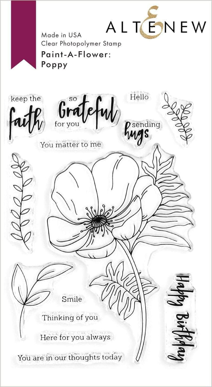 Clear Stamps Paint-A-Flower: Poppy Outline Stamp Set