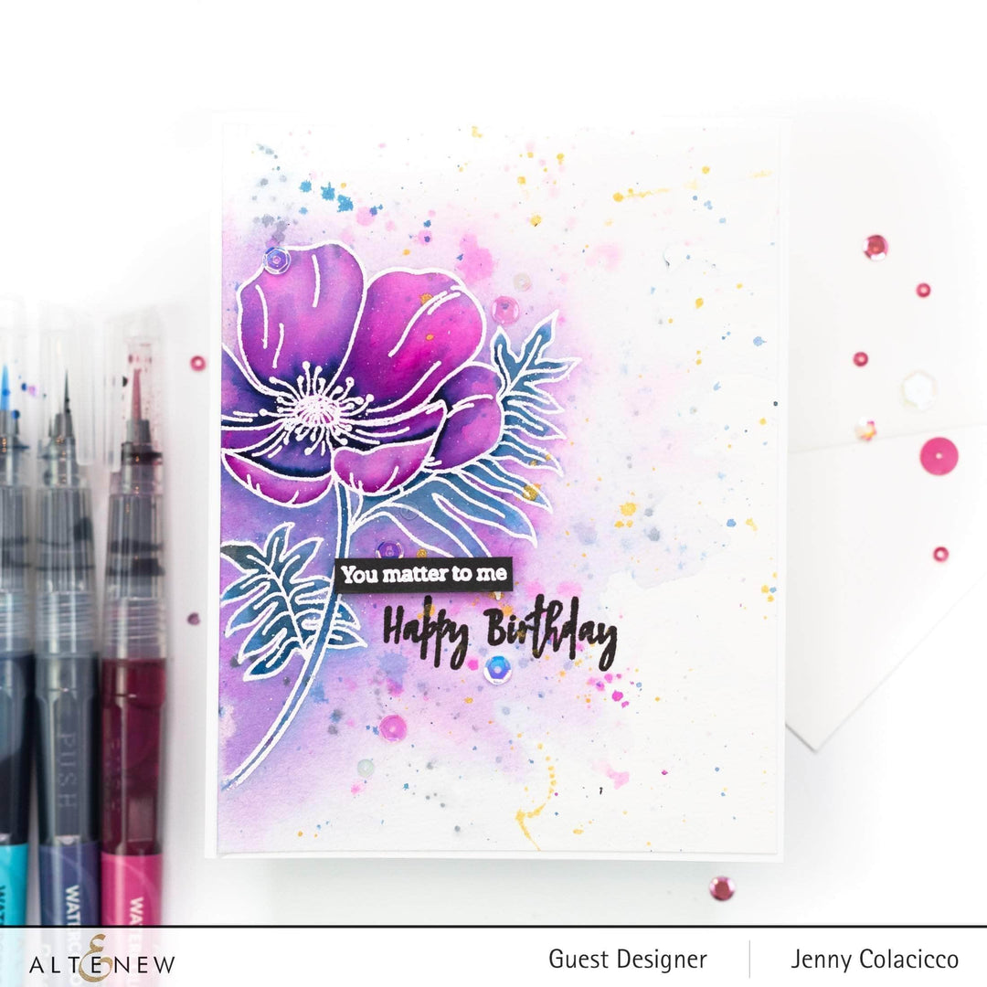 Clear Stamps Paint-A-Flower: Poppy Outline Stamp Set
