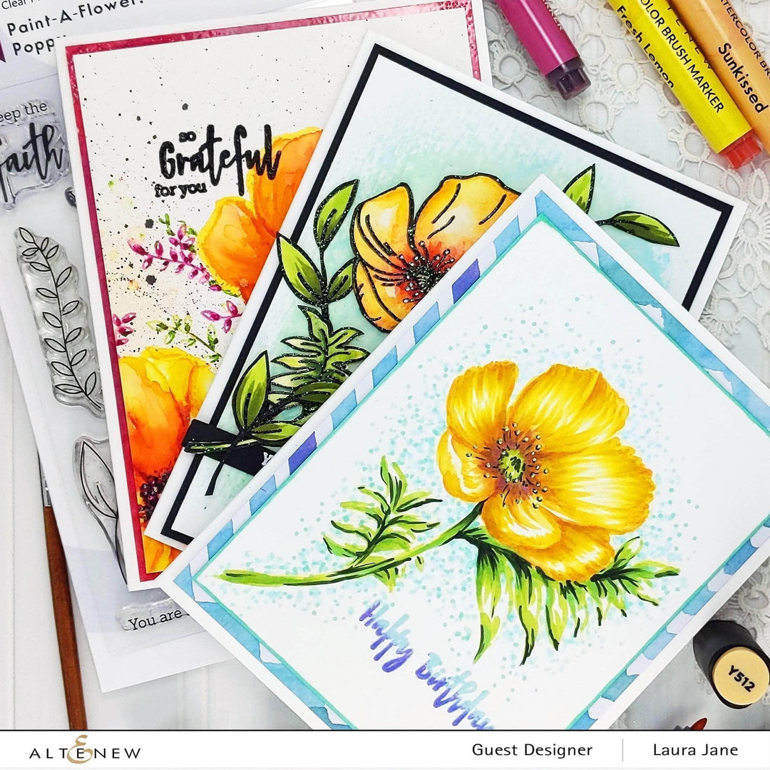 Clear Stamps Paint-A-Flower: Poppy Outline Stamp Set