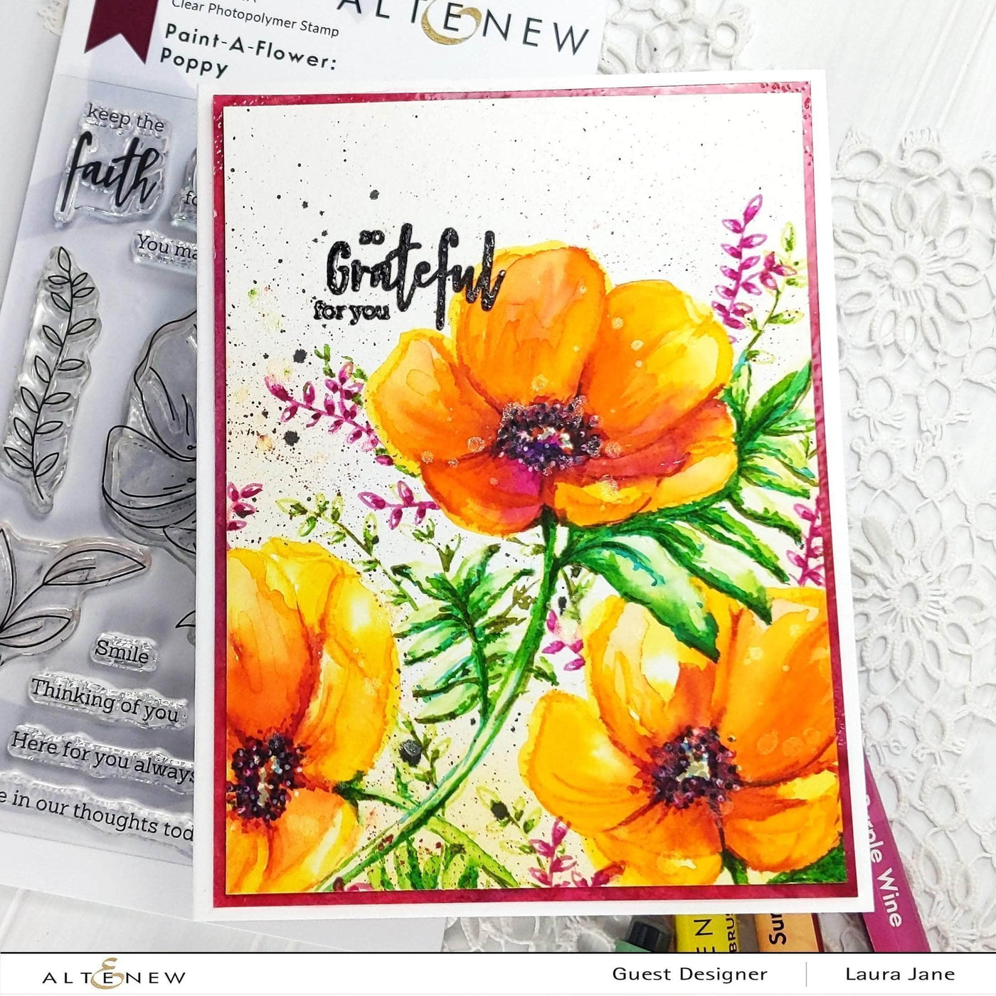 Clear Stamps Paint-A-Flower: Poppy Outline Stamp Set