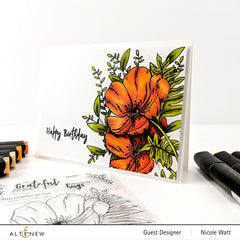 Clear Stamps Paint-A-Flower: Poppy Outline Stamp Set