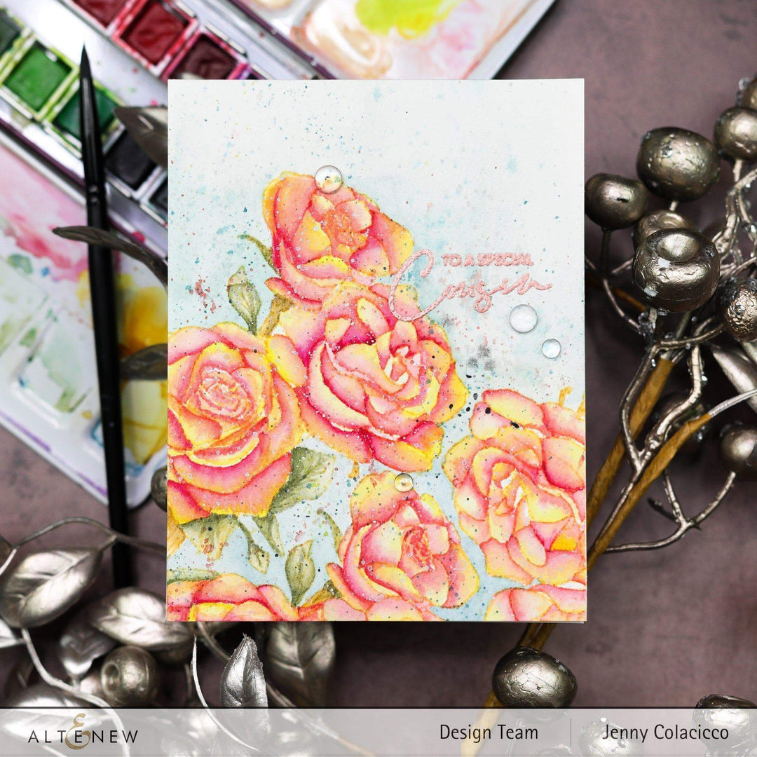 Clear Stamps Paint-A-Flower: Rosa Floribunda Outline Stamp Set
