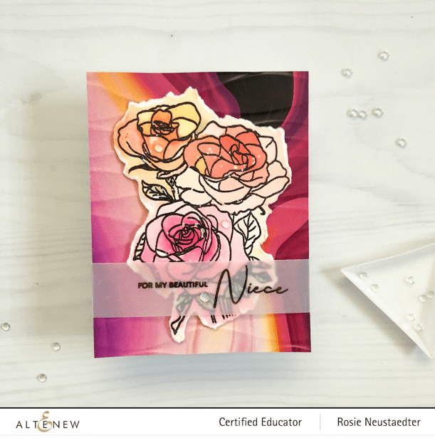 Clear Stamps Paint-A-Flower: Rosa Floribunda Outline Stamp Set