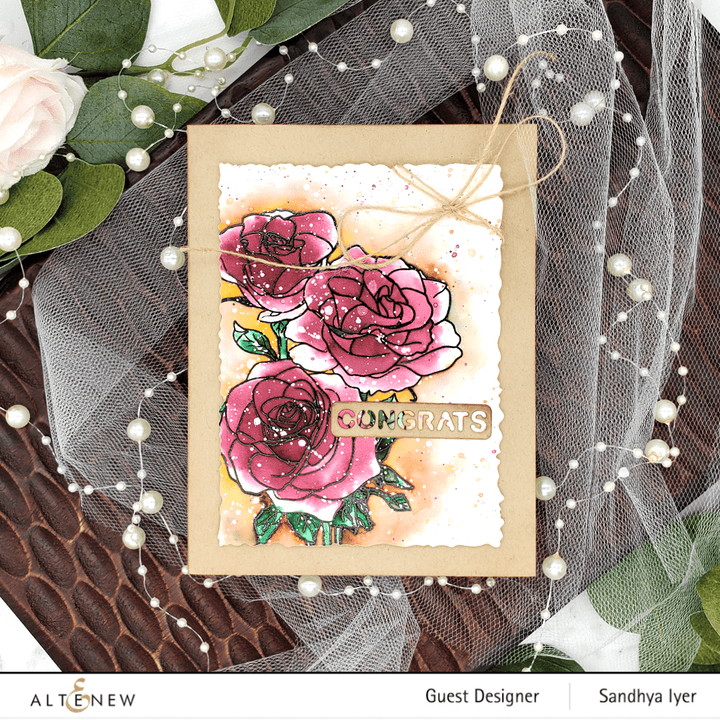 Clear Stamps Paint-A-Flower: Rosa Floribunda Outline Stamp Set