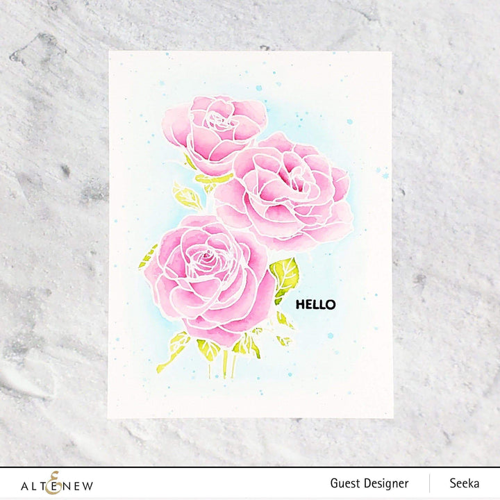 Clear Stamps Paint-A-Flower: Rosa Floribunda Outline Stamp Set