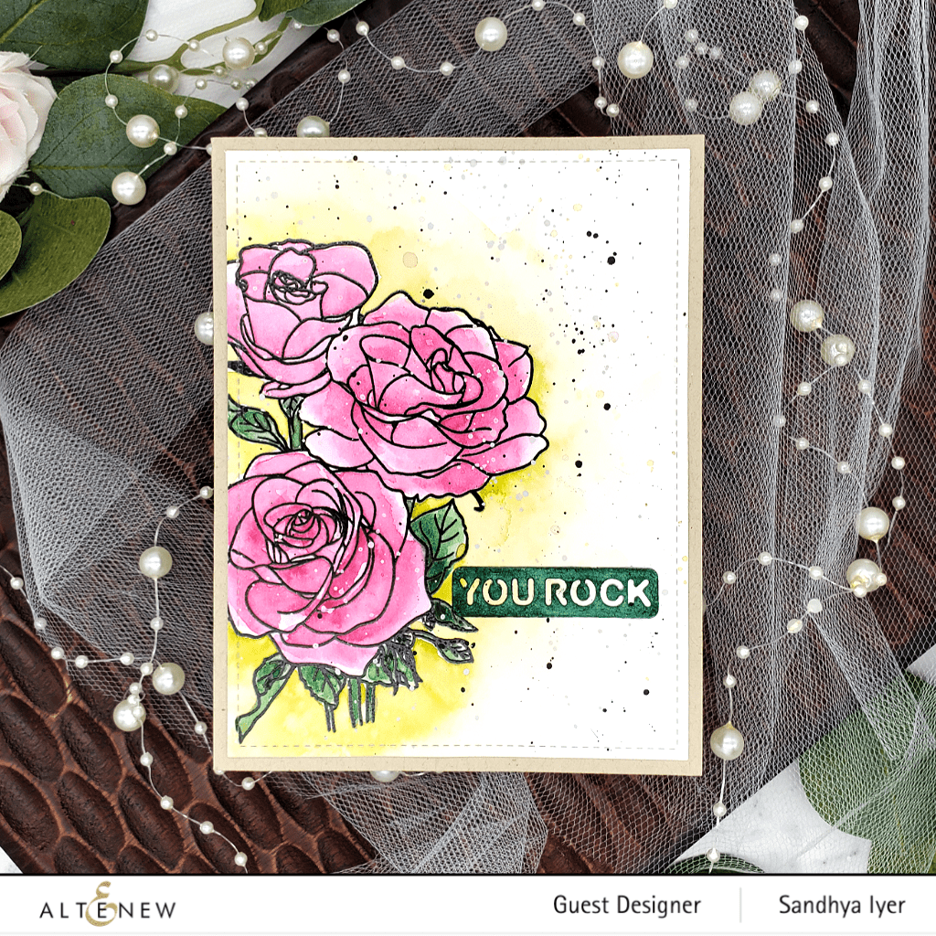 Clear Stamps Paint-A-Flower: Rosa Floribunda Outline Stamp Set