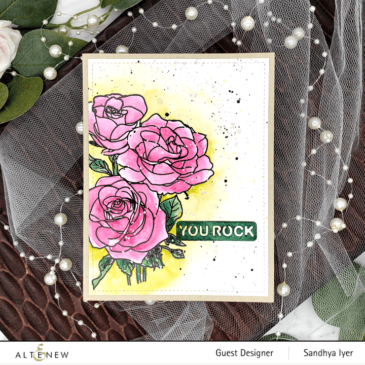 Clear Stamps Paint-A-Flower: Rosa Floribunda Outline Stamp Set