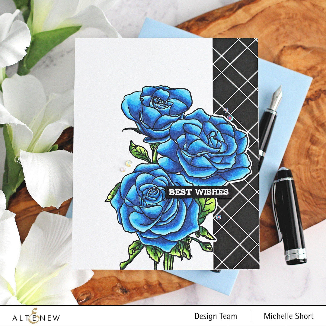 Clear Stamps Paint-A-Flower: Rosa Floribunda Outline Stamp Set