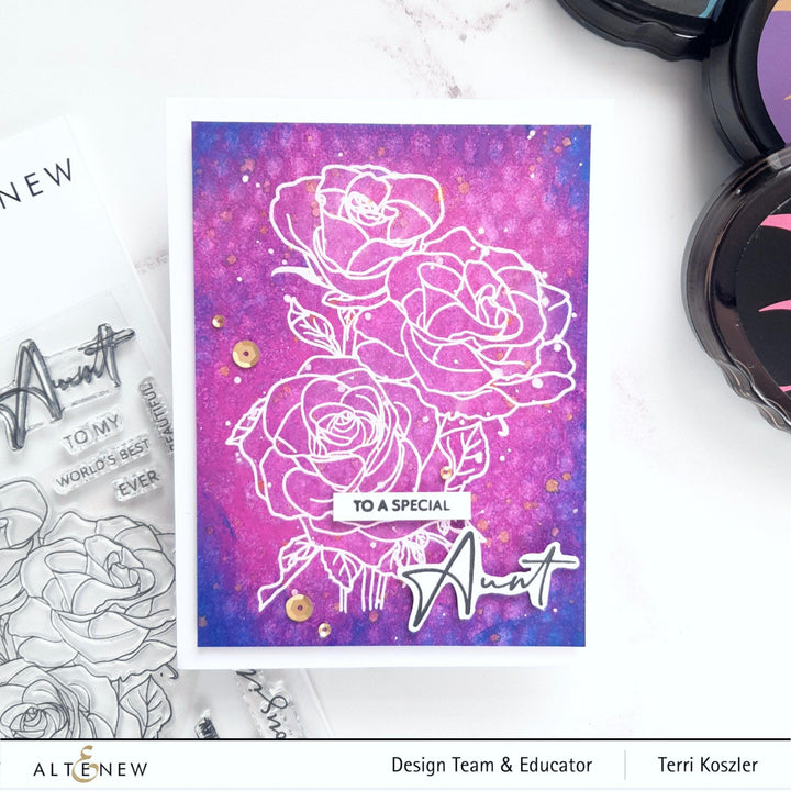 Clear Stamps Paint-A-Flower: Rosa Floribunda Outline Stamp Set