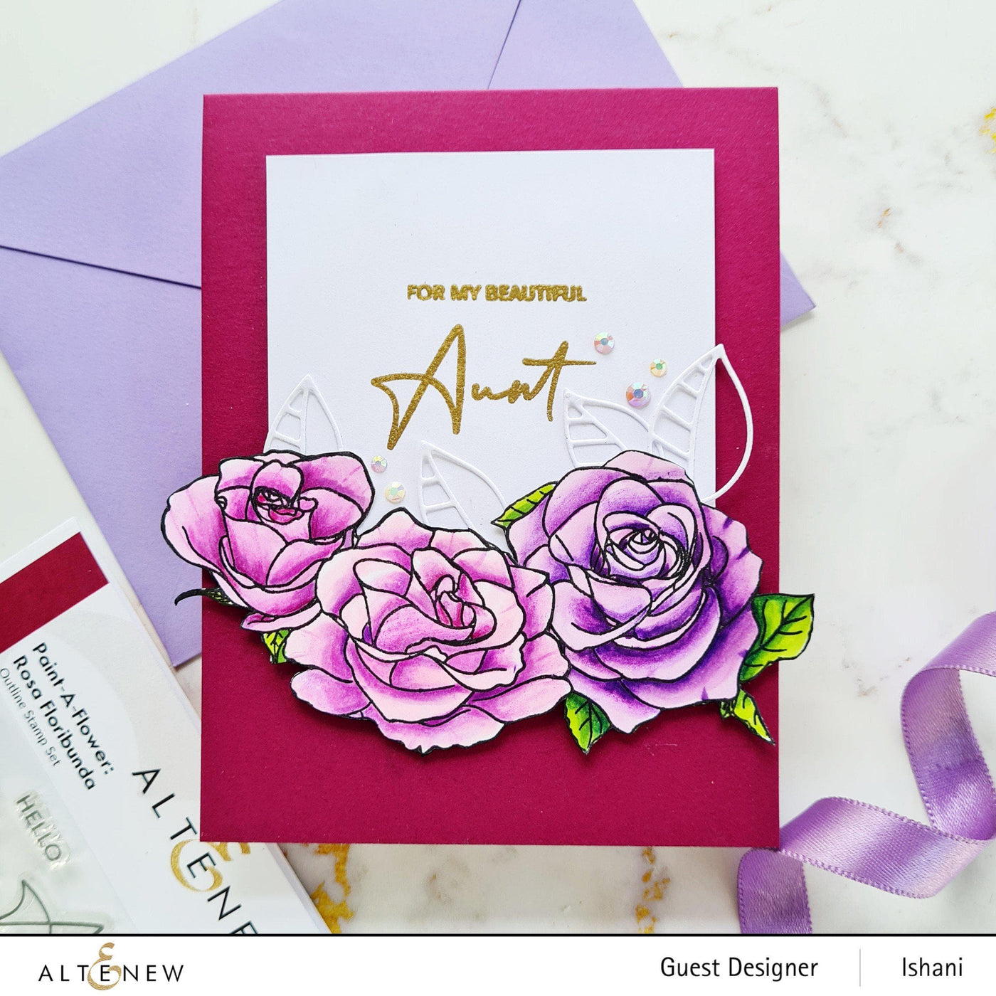 Clear Stamps Paint-A-Flower: Rosa Floribunda Outline Stamp Set