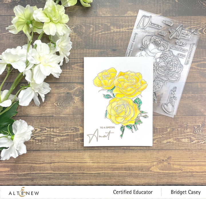 Clear Stamps Paint-A-Flower: Rosa Floribunda Outline Stamp Set