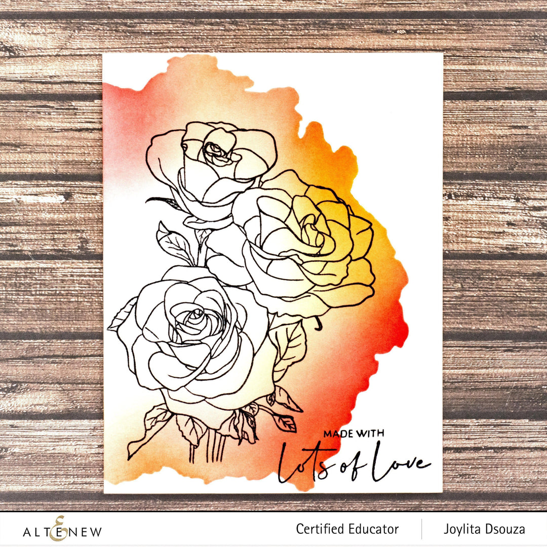 Clear Stamps Paint-A-Flower: Rosa Floribunda Outline Stamp Set