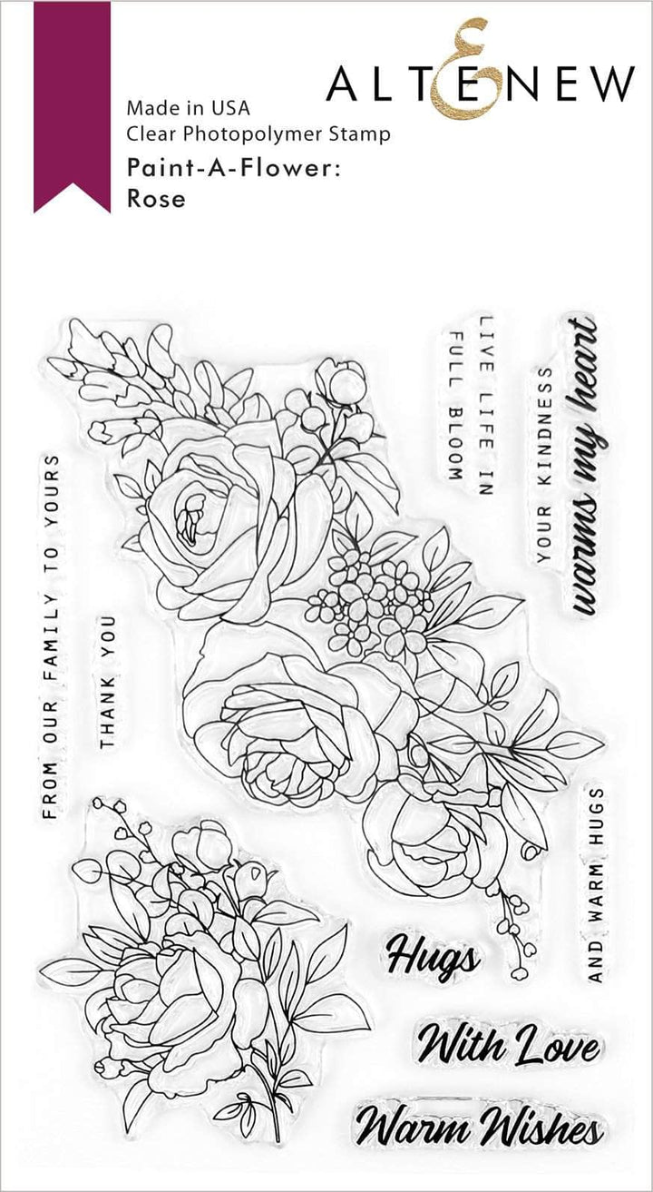 Clear Stamps Paint-A-Flower: Rose Outline Stamp Set