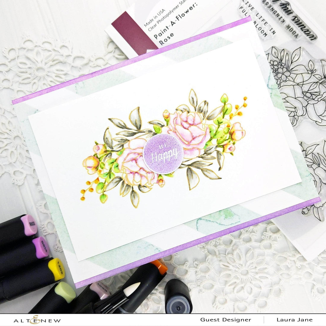 Clear Stamps Paint-A-Flower: Rose Outline Stamp Set