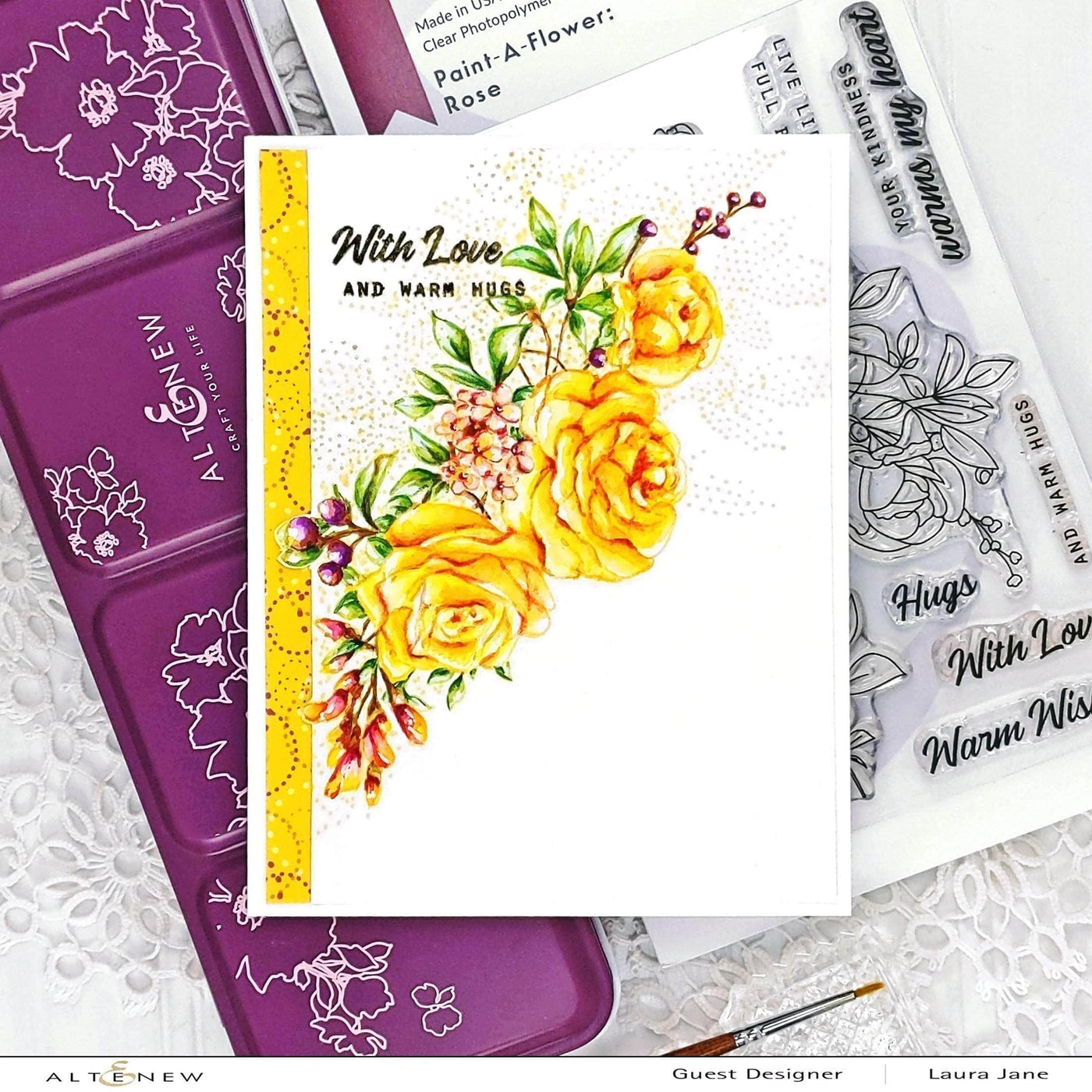 Clear Stamps Paint-A-Flower: Rose Outline Stamp Set