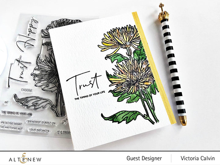 Clear Stamps Paint-A-Flower: Spider Mums Outline Stamp Set