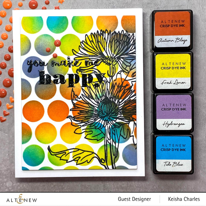 Clear Stamps Paint-A-Flower: Spider Mums Outline Stamp Set