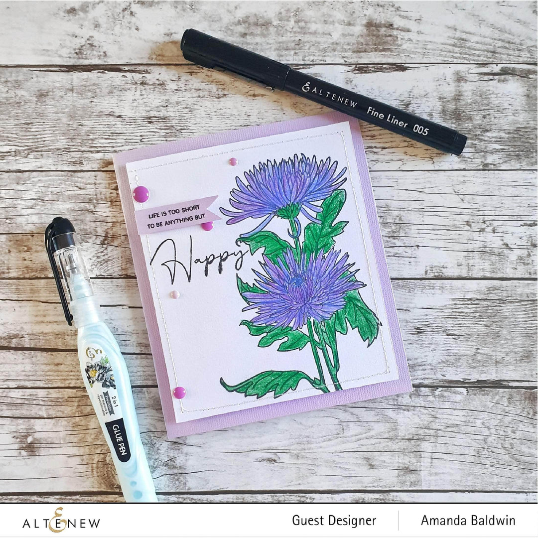 Clear Stamps Paint-A-Flower: Spider Mums Outline Stamp Set
