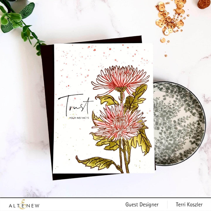 Clear Stamps Paint-A-Flower: Spider Mums Outline Stamp Set