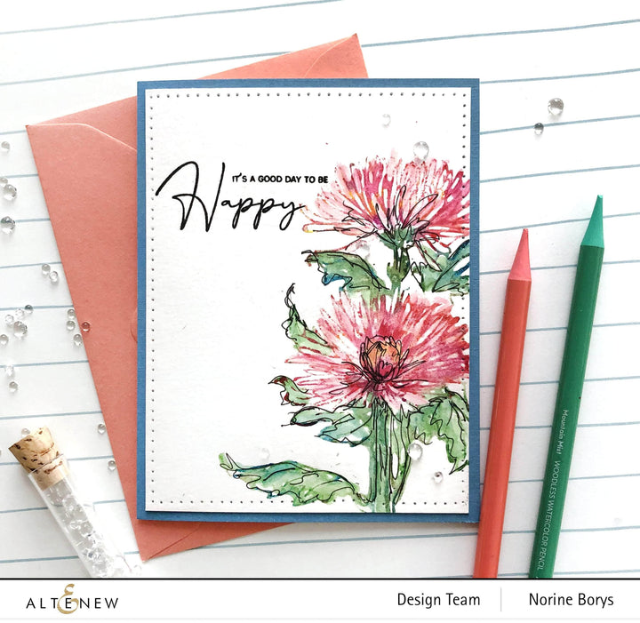 Clear Stamps Paint-A-Flower: Spider Mums Outline Stamp Set