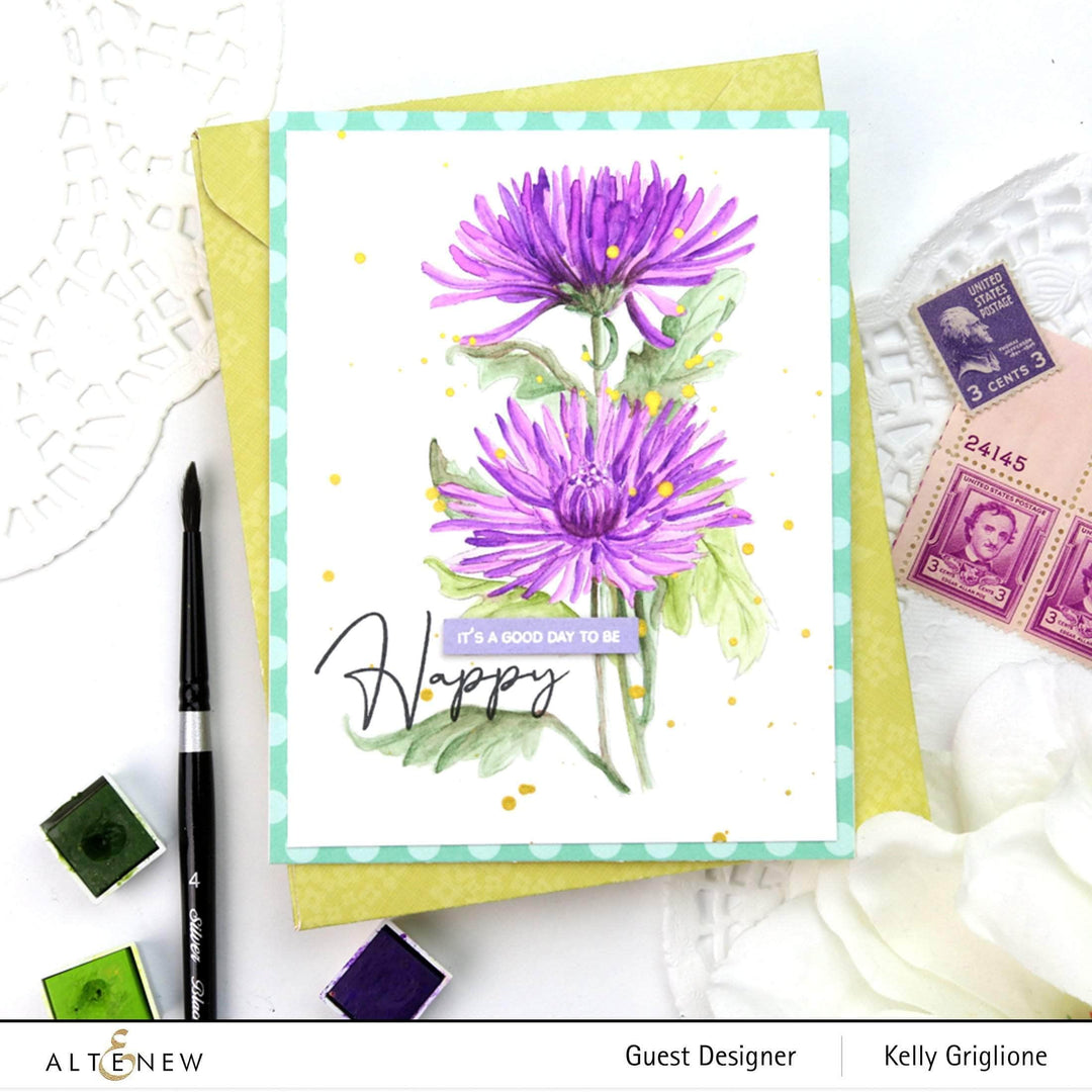 Clear Stamps Paint-A-Flower: Spider Mums Outline Stamp Set