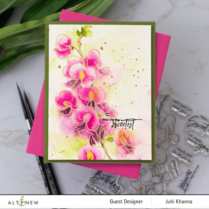 Clear Stamps Paint-A-Flower: Sweet Pea Outline Stamp Set