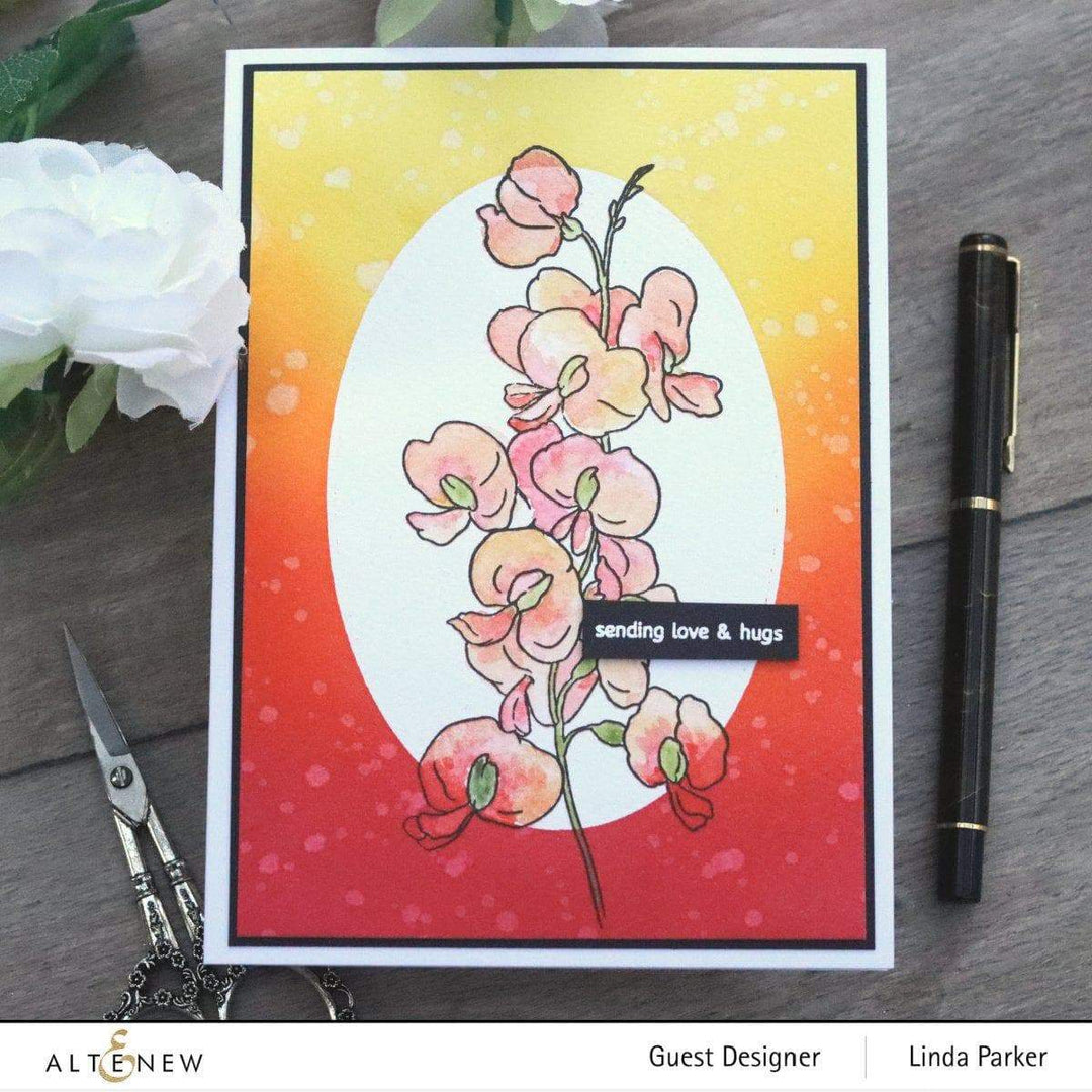Clear Stamps Paint-A-Flower: Sweet Pea Outline Stamp Set