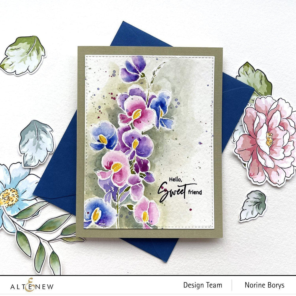 Clear Stamps Paint-A-Flower: Sweet Pea Outline Stamp Set