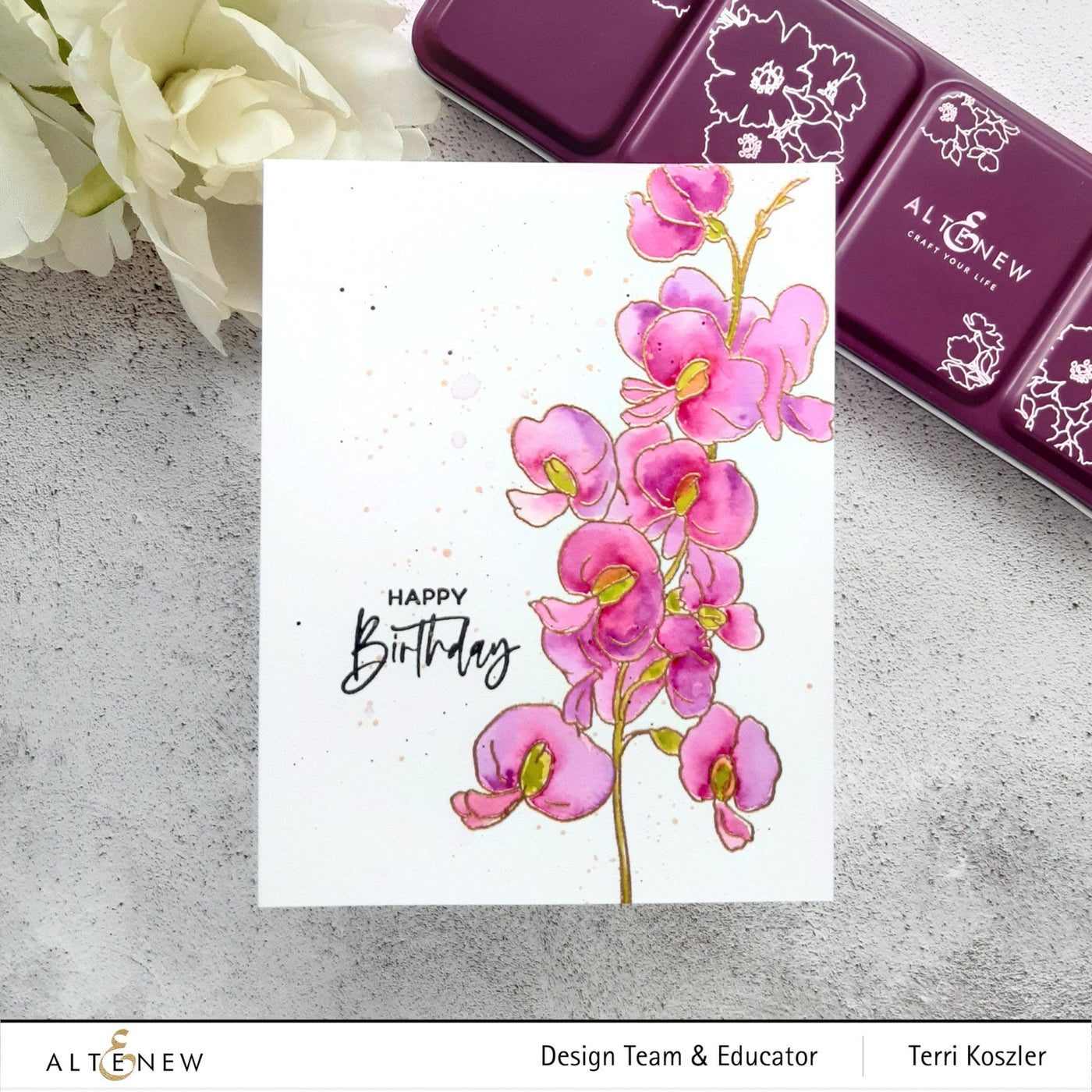 Clear Stamps Paint-A-Flower: Sweet Pea Outline Stamp Set