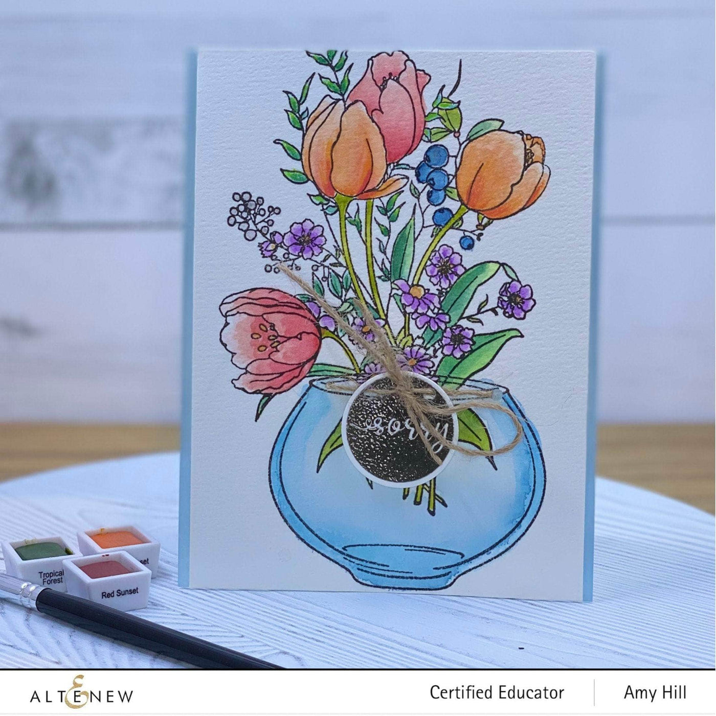 Clear Stamps Paint-A-Flower: Tulips Outline Stamp Set