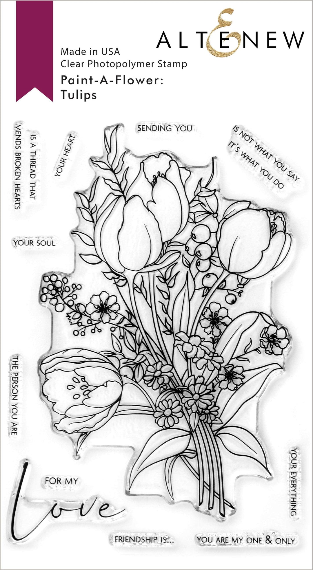 Clear Stamps Paint-A-Flower: Tulips Outline Stamp Set