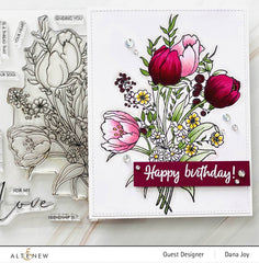Clear Stamps Paint-A-Flower: Tulips Outline Stamp Set