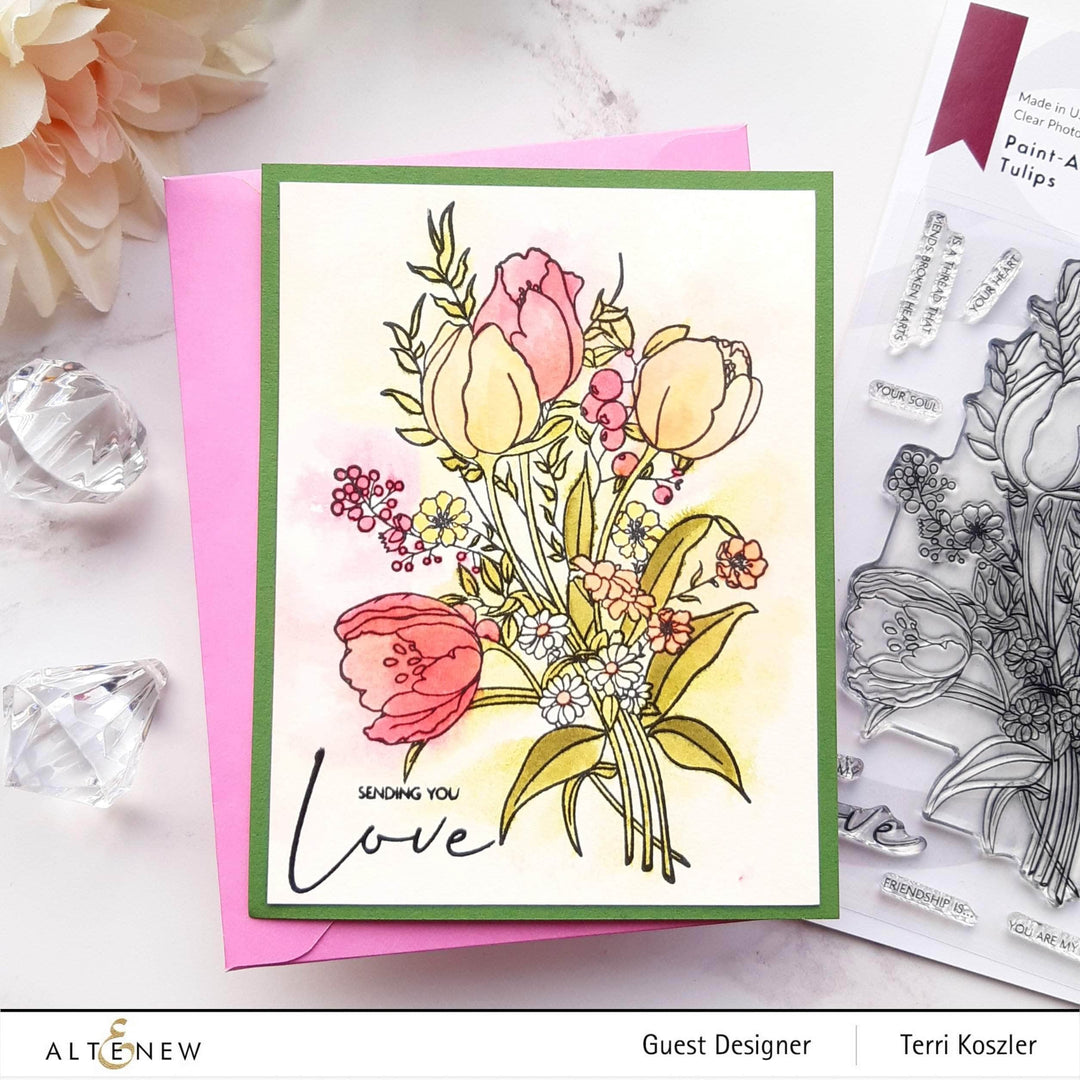 Clear Stamps Paint-A-Flower: Tulips Outline Stamp Set