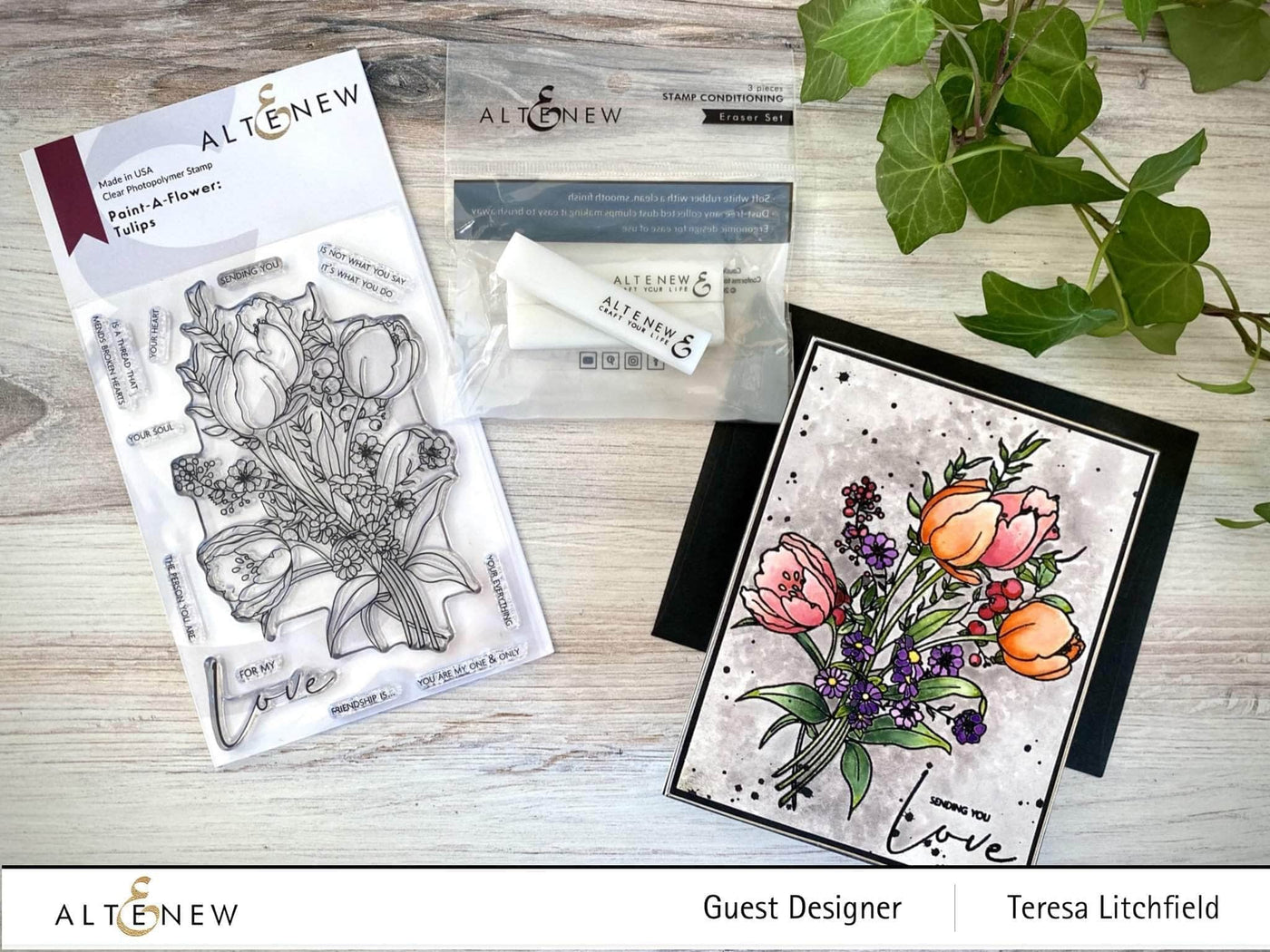 Clear Stamps Paint-A-Flower: Tulips Outline Stamp Set