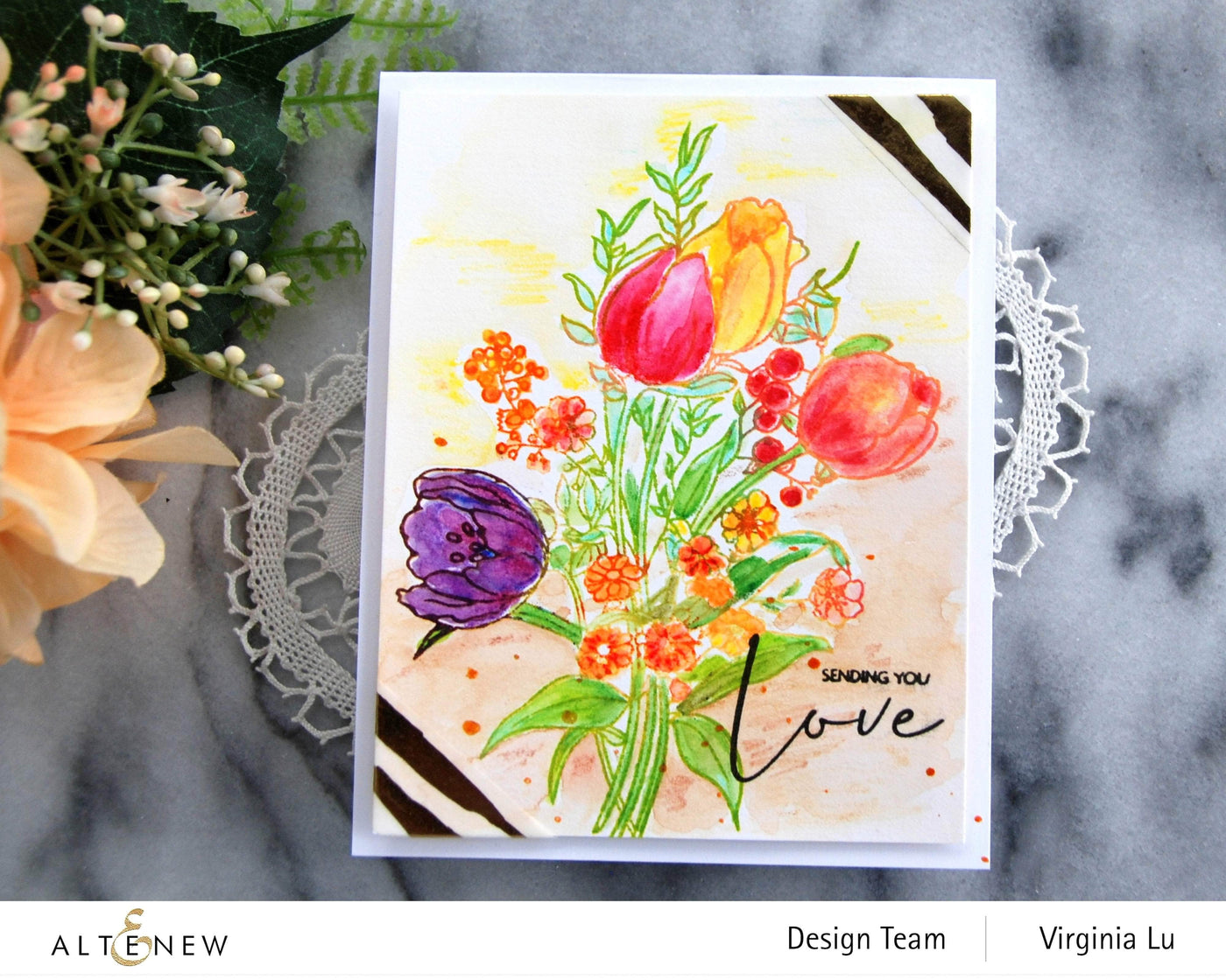 Clear Stamps Paint-A-Flower: Tulips Outline Stamp Set