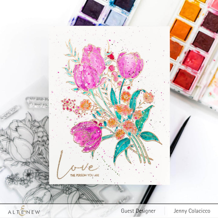 Clear Stamps Paint-A-Flower: Tulips Outline Stamp Set