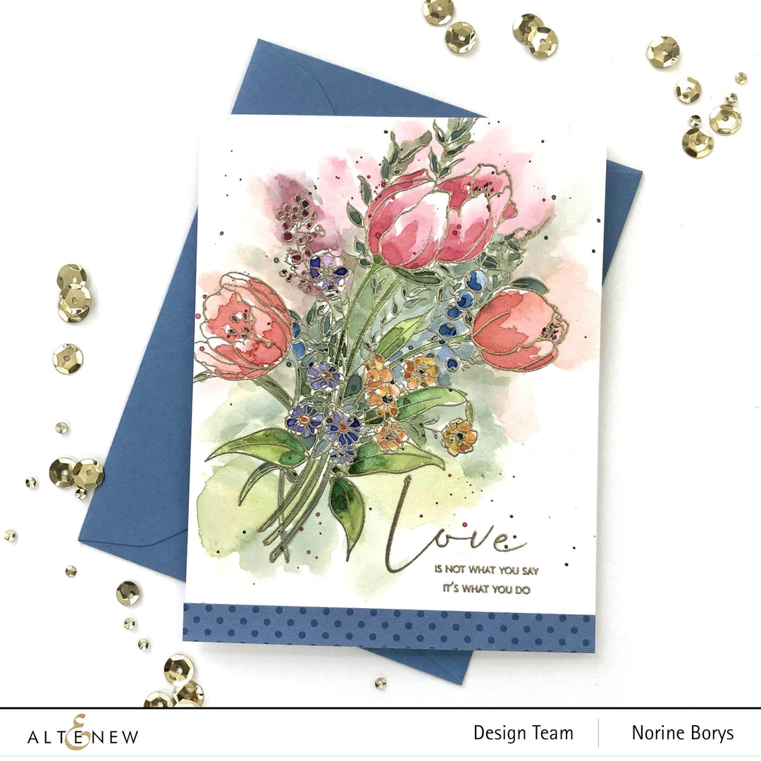 Clear Stamps Paint-A-Flower: Tulips Outline Stamp Set