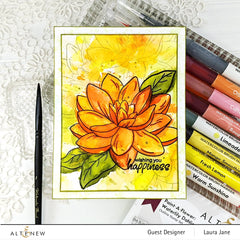 Clear Stamps Paint-A-Flower: Waterlily Dahlia Outline Stamp Set