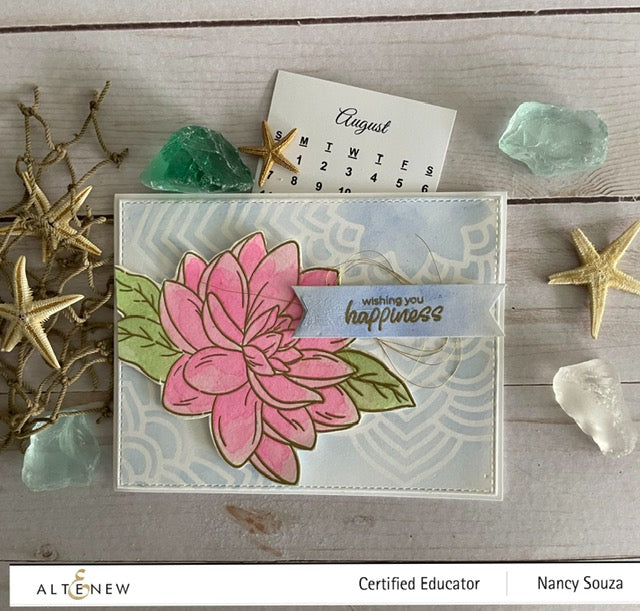 Clear Stamps Paint-A-Flower: Waterlily Dahlia Outline Stamp Set