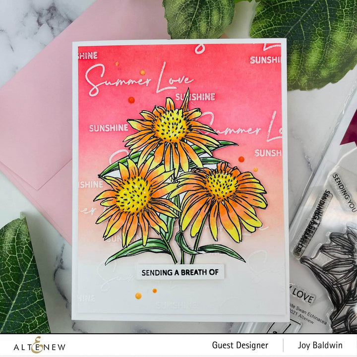 Clear Stamps Paint-A-Flower: White Swan Echinacea Outline Stamp Set