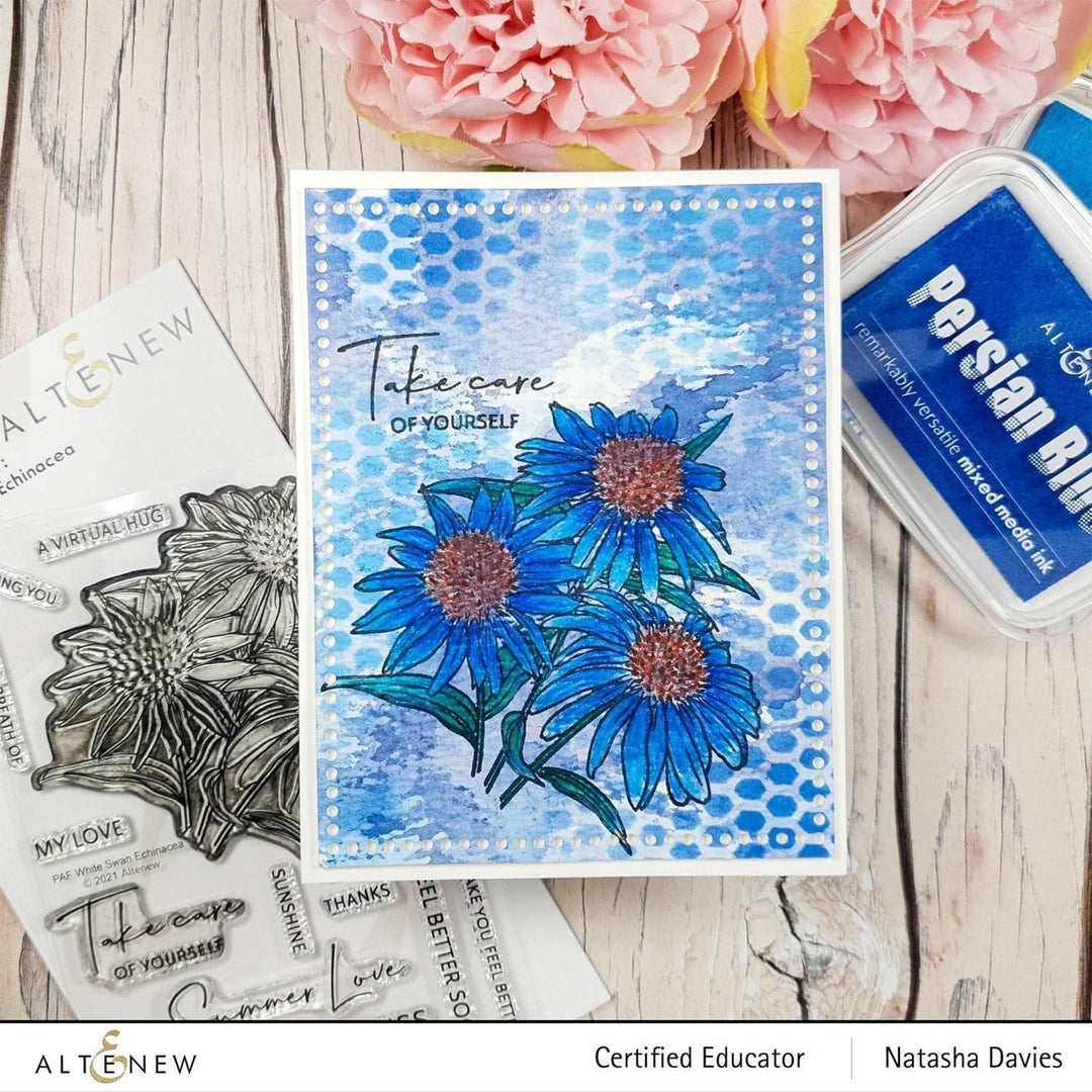 Clear Stamps Paint-A-Flower: White Swan Echinacea Outline Stamp Set