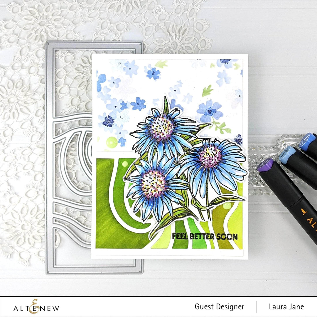 Clear Stamps Paint-A-Flower: White Swan Echinacea Outline Stamp Set