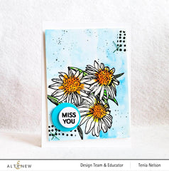 Clear Stamps Paint-A-Flower: White Swan Echinacea Outline Stamp Set