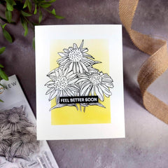 Clear Stamps Paint-A-Flower: White Swan Echinacea Outline Stamp Set