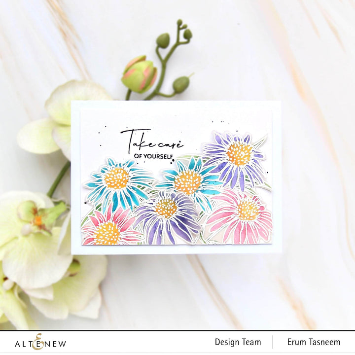 Clear Stamps Paint-A-Flower: White Swan Echinacea Outline Stamp Set