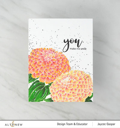 Clear Stamps Paint-A-Flower: Zinnia Magellan Rose Outline Stamp Set